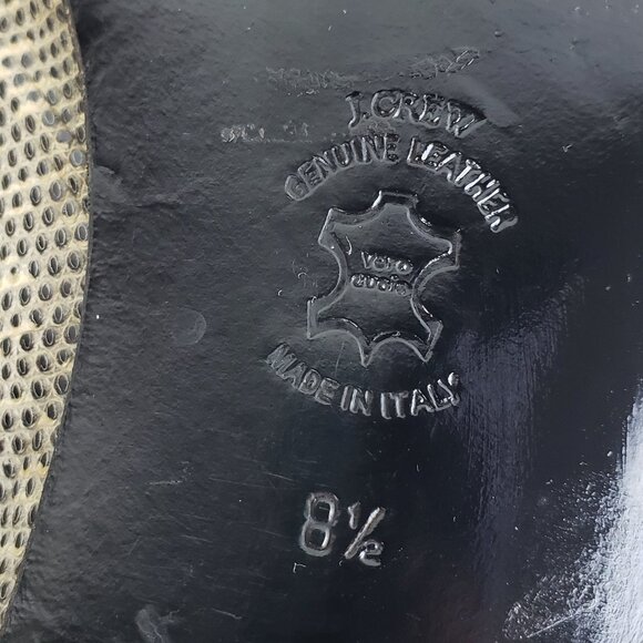 J CREW Italy Pointed Toe Pump Shoes Ballet Flats Textured Leather Snake Bow 8.5 - Picture 13 of 13